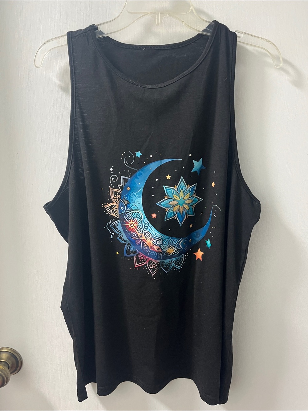 Black Moon & Star Graphic Women's Tank Top